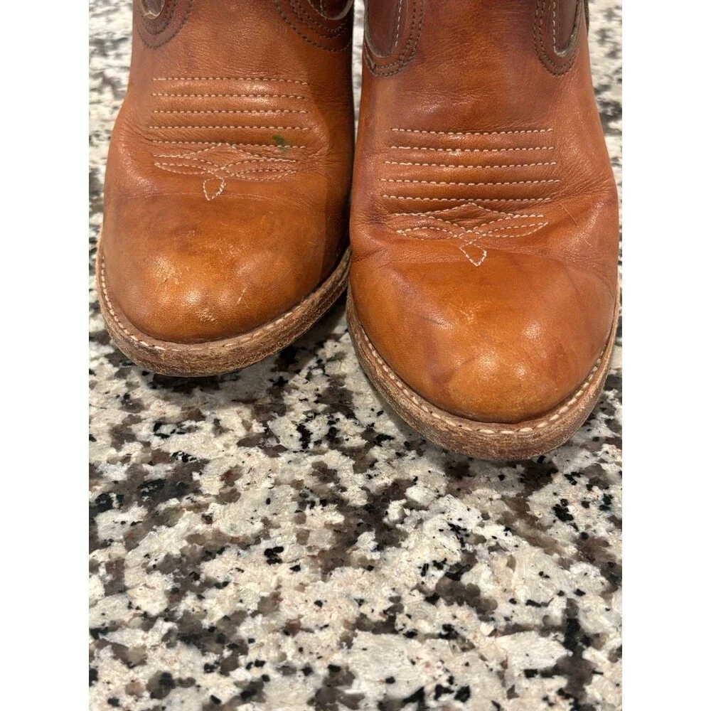 Acme/Dingo Daisy Flower Brown Vintage Boho Cowgirl Boots, Style 7489, Size 6M